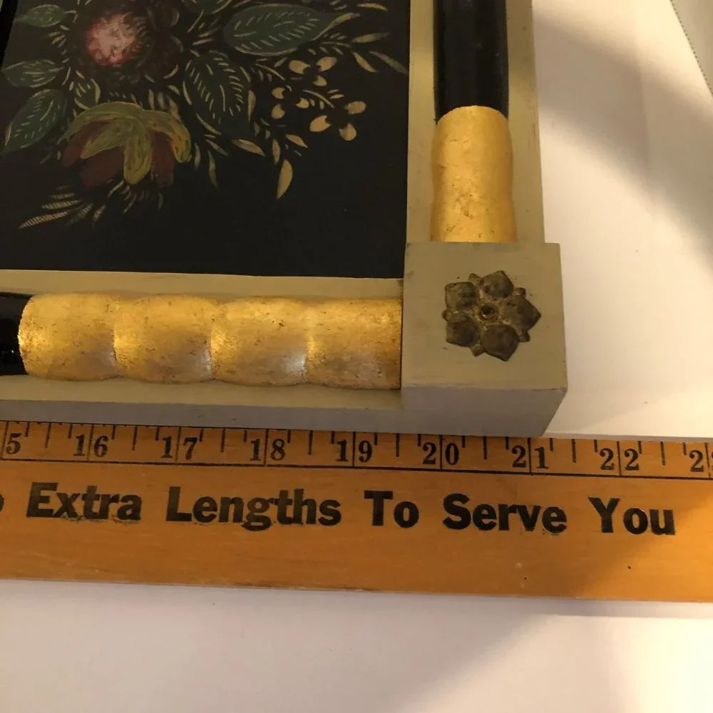Vintage Federal type Split Mirror and Floral painting 11' by 21
